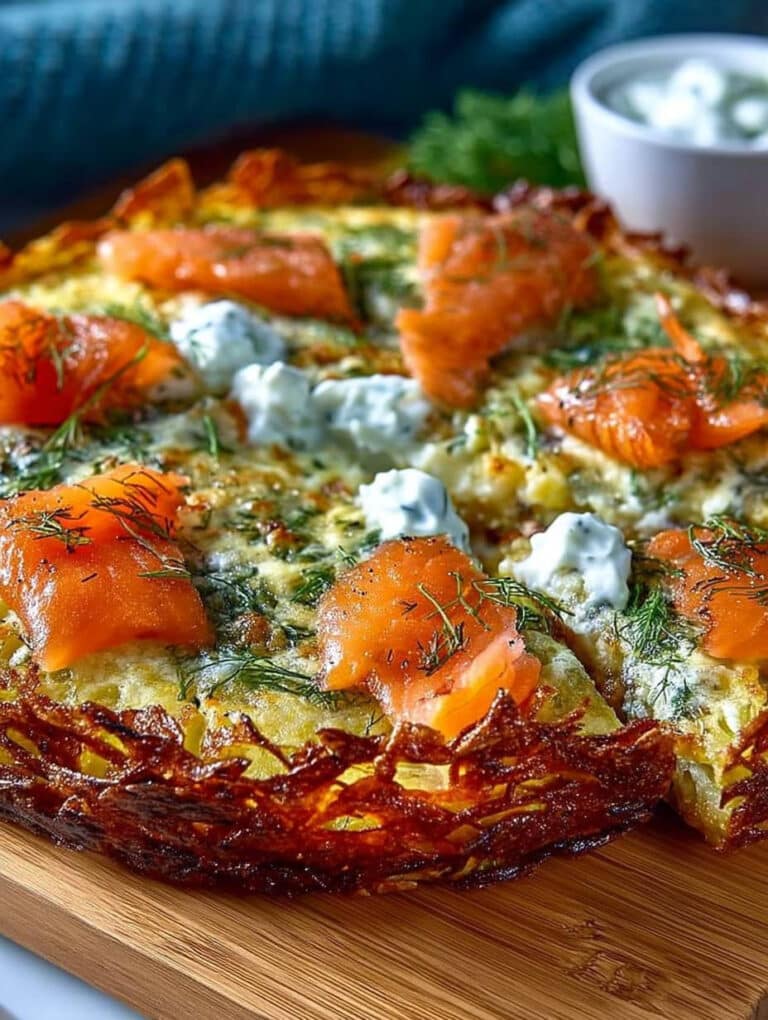 Kartoffelpizza mit geräuchertem Lachs: Einfaches & knuspriges Rezept