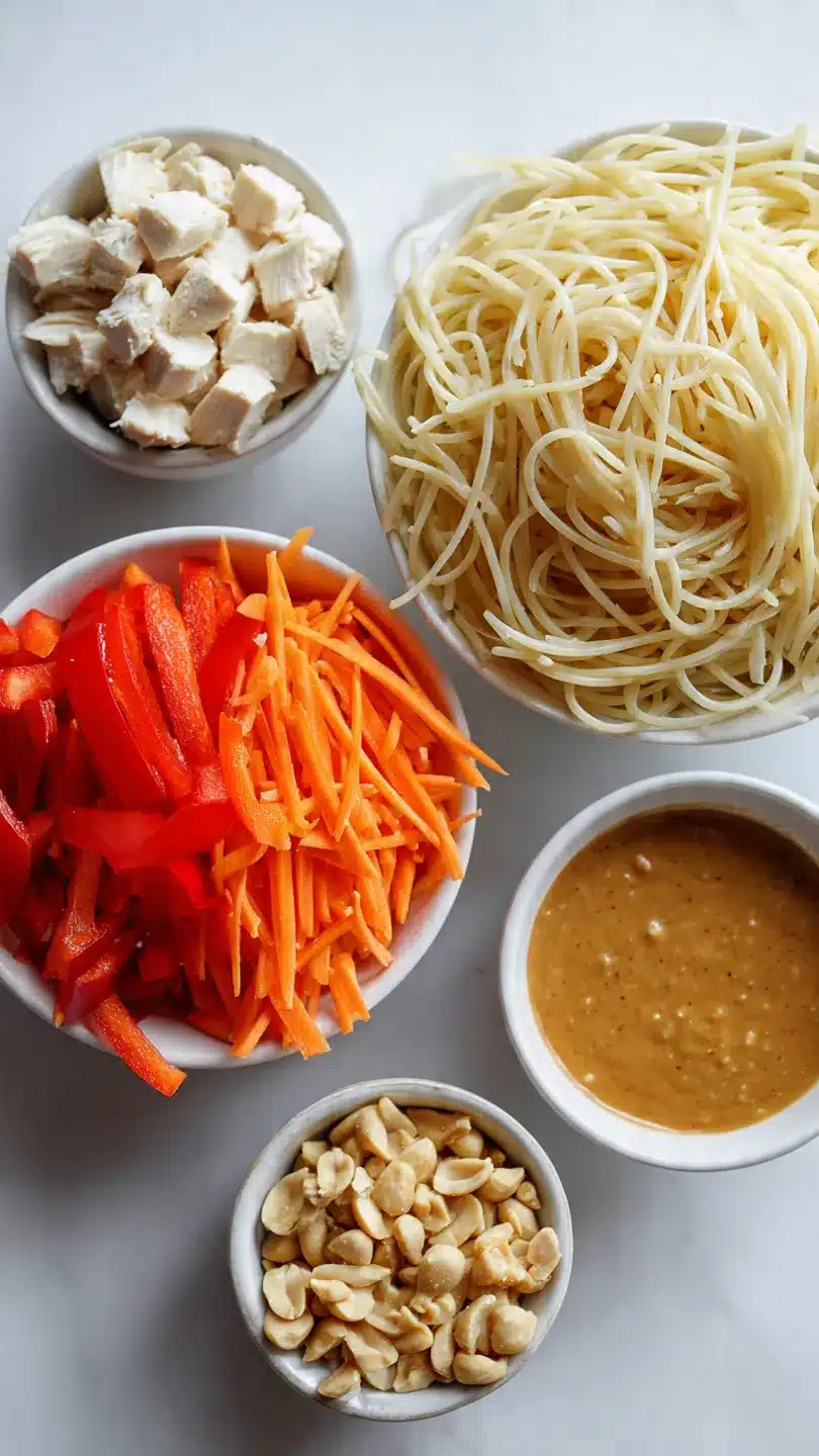 Thai-Spaghetti-Salat mit Erdnusssauce