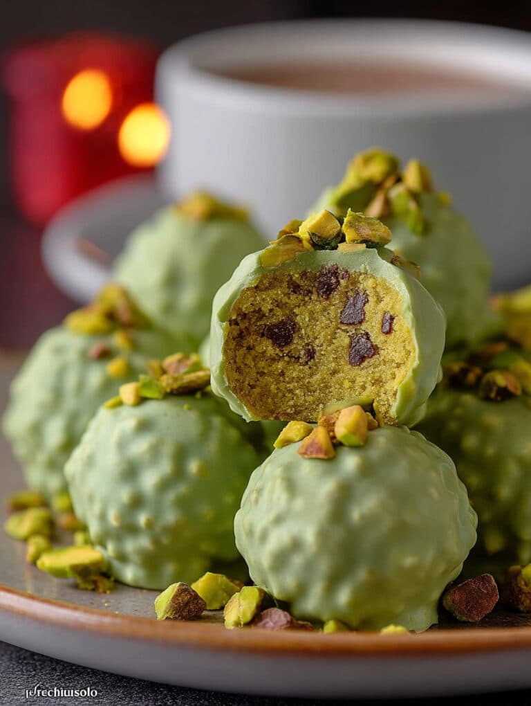 Pistazien Rocher Pralinen Rezept: Einfach, schnell & vegan selber machen