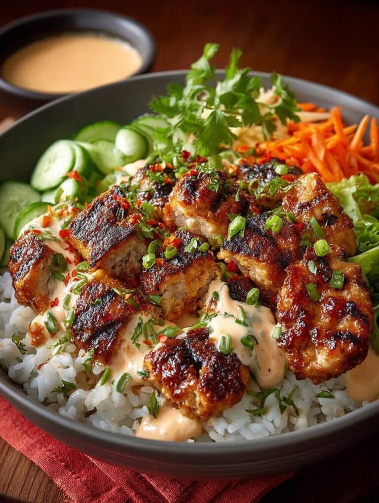 Saftige Würzige Hähnchen Bowl mit Cremiger Soße: Einfaches & Schnelles Familienrezept