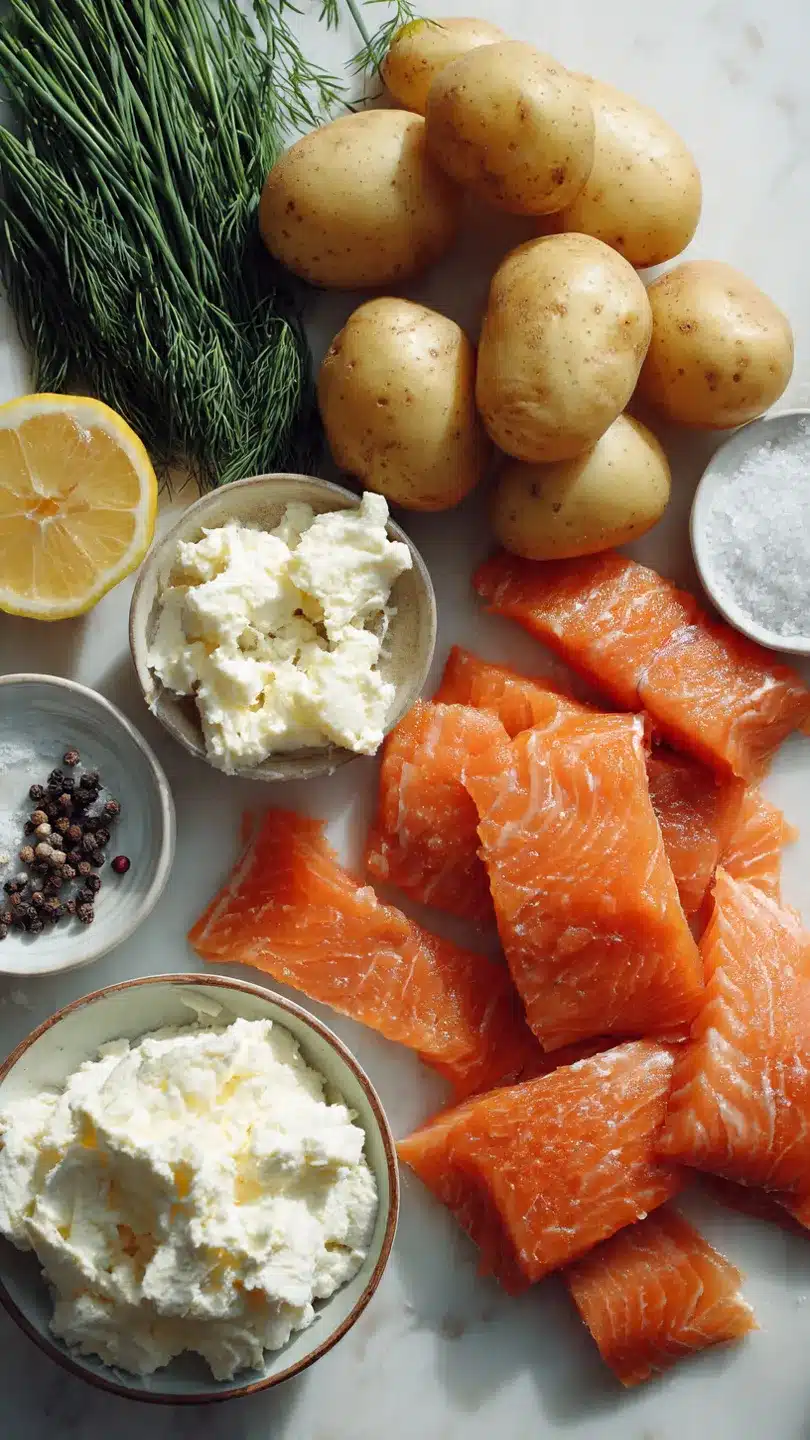 Kartoffelpizza mit geräuchertem Lachs