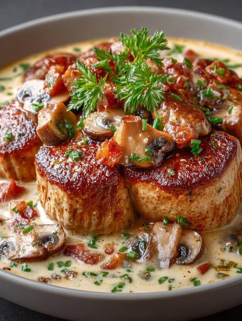 Hähnchen Filettopf mit Champignons & Zwiebeln: Cremiges Wohlfühl-Rezept