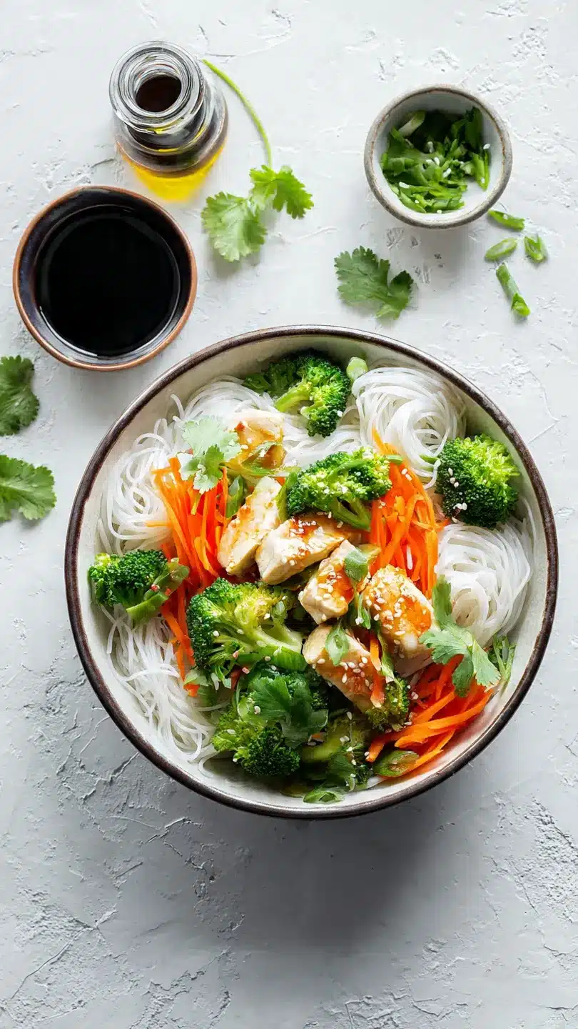 Asianudeln mit Hähnchen