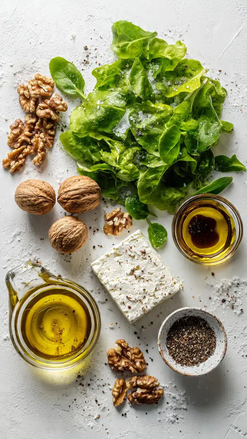 Feldsalat mit Walnüssen und Feta