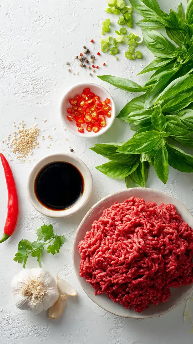 PAD KRA PAO MIT THAILÄNDISCHEM BASILIKUM UND RINDFLEISCH