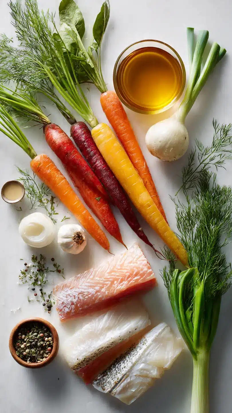 FISCHGULASCH MIT MÖHREN, RAHM UND LAUCHZWIEBELN