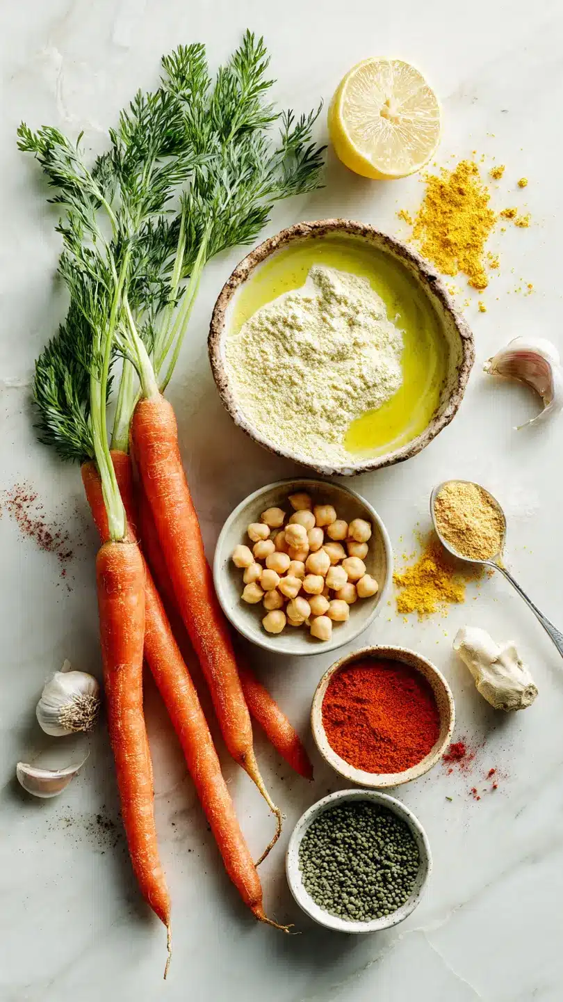 Würzige Ahorn-Röstkarotten mit knusprigen Kichererbsen & Joghurtsauce