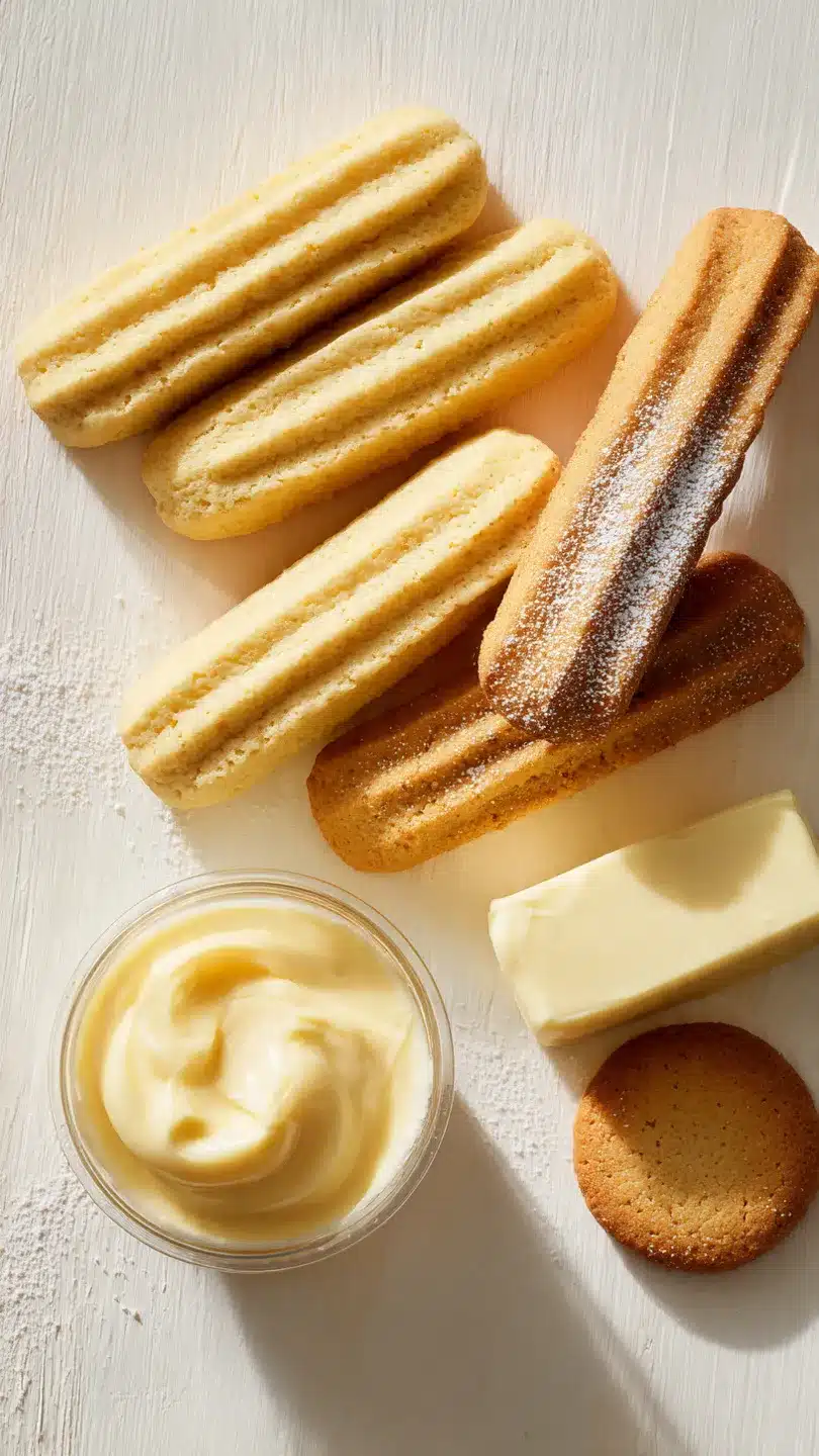 Nur 3 Zutaten: Löffelbiskuits, Butterkekse und gesüßte Kondensmilch = Köstliche Weihnachtstaler