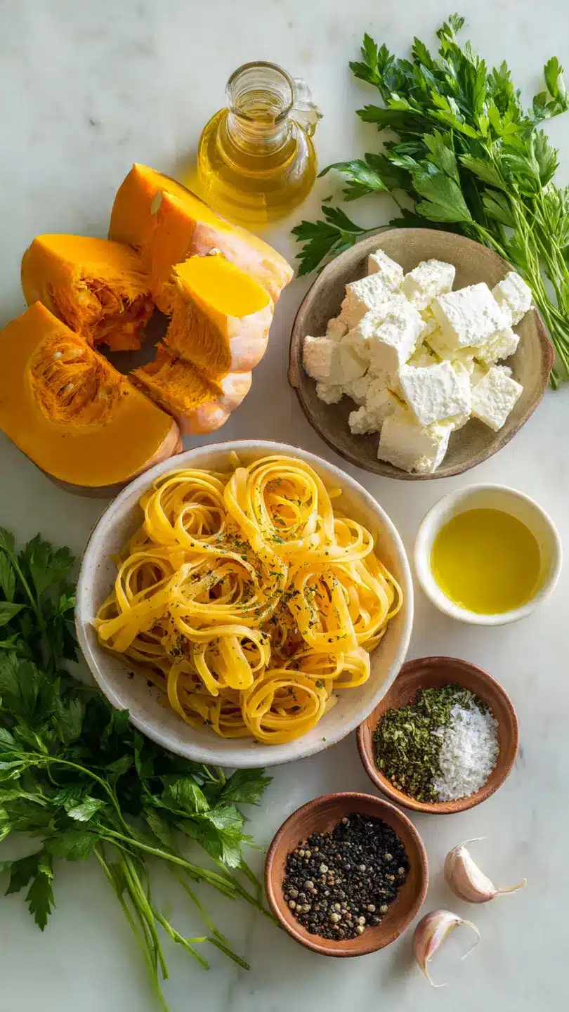 HERBSTLICHE KÜRBIS FETA PASTA