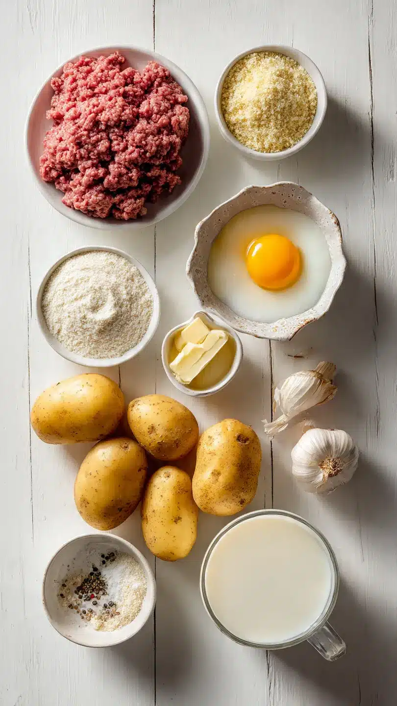 Hackbällchen in cremiger Sauce mit Kartoffelpüree