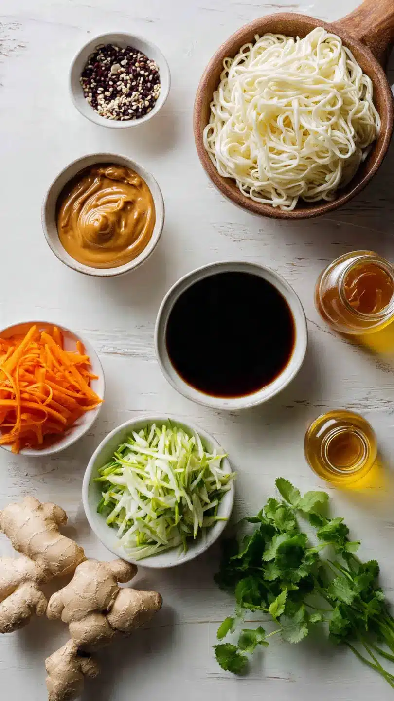 Chinesische Nudeln mit Erdnusssauce