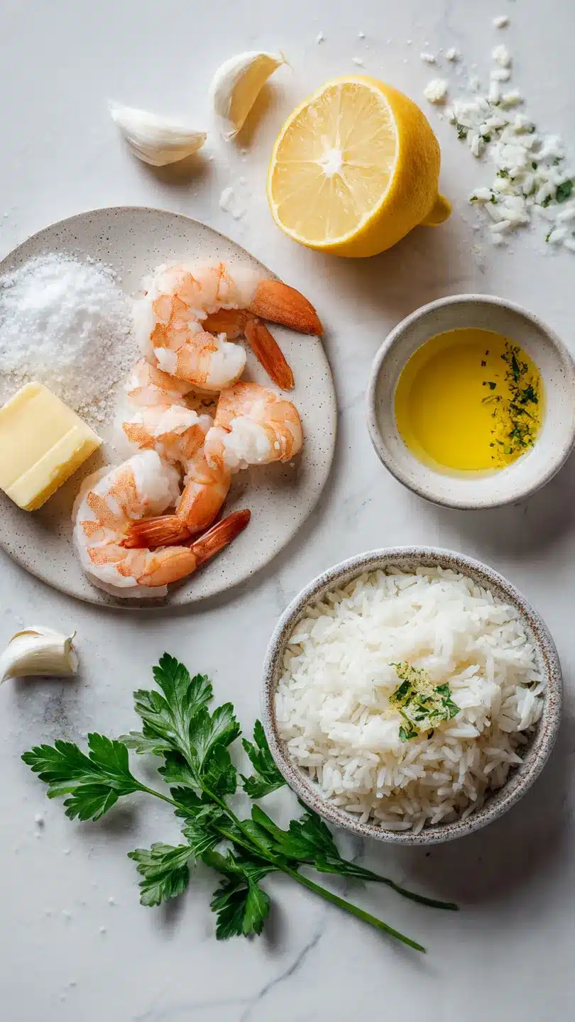 Garnelen Knoblauchbutter Reis