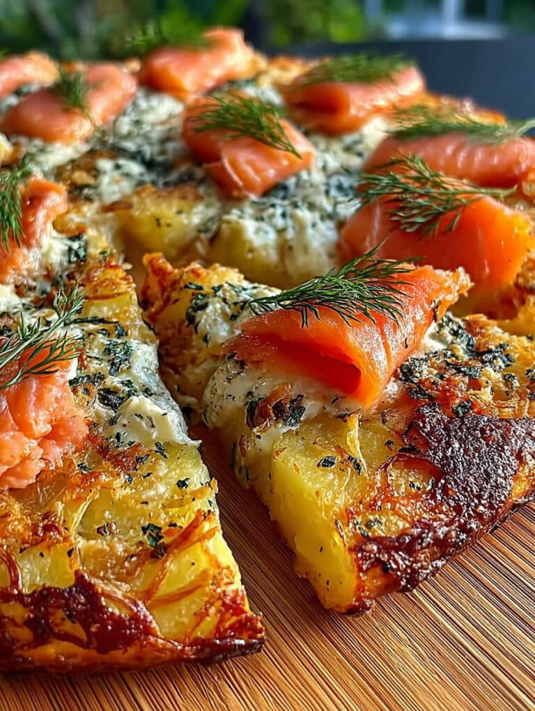 Rauchlachs Kartoffelpizza: Einfach, raffiniert & blitzschnell zubereitet!