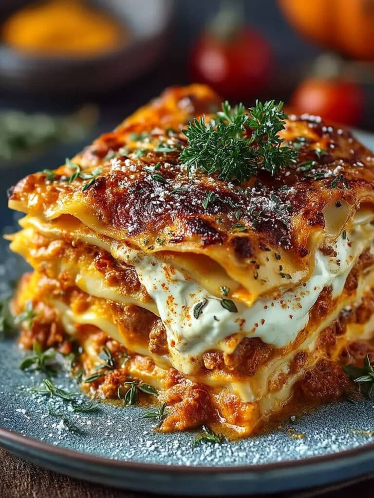 Herbstliche Kürbis-Lasagne: Cremiges Familienrezept mit Ricotta & Spinat