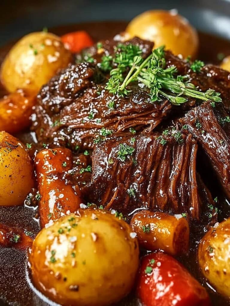 Sonniger Schmorbraten Rezept: Zartes Rindfleisch mit reichlich Sauce – Einfach & lecker