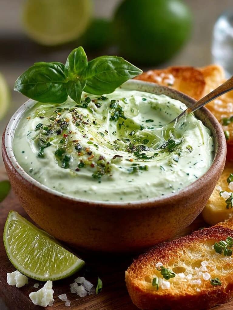 Blitzschneller Basilikum Limette Creme Fraiche Dip: Einfach, frisch & lecker!