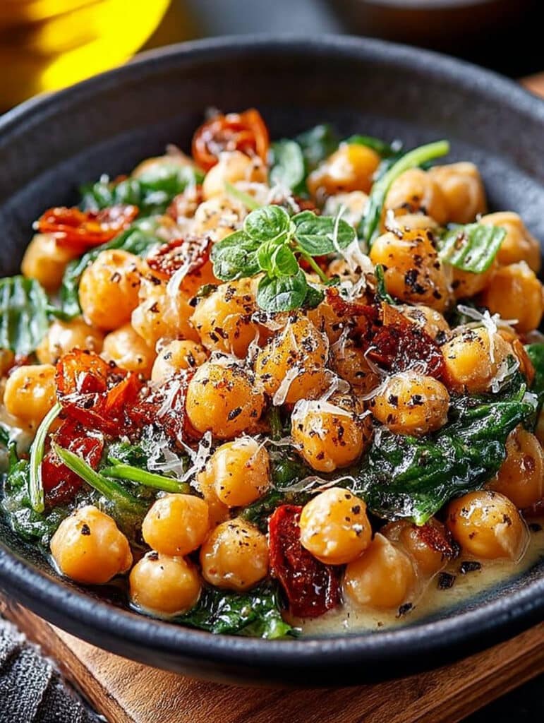 Cremige Kichererbsen Pfanne: Schnelles, gesundes & vegetarisches Feierabend-Rezept