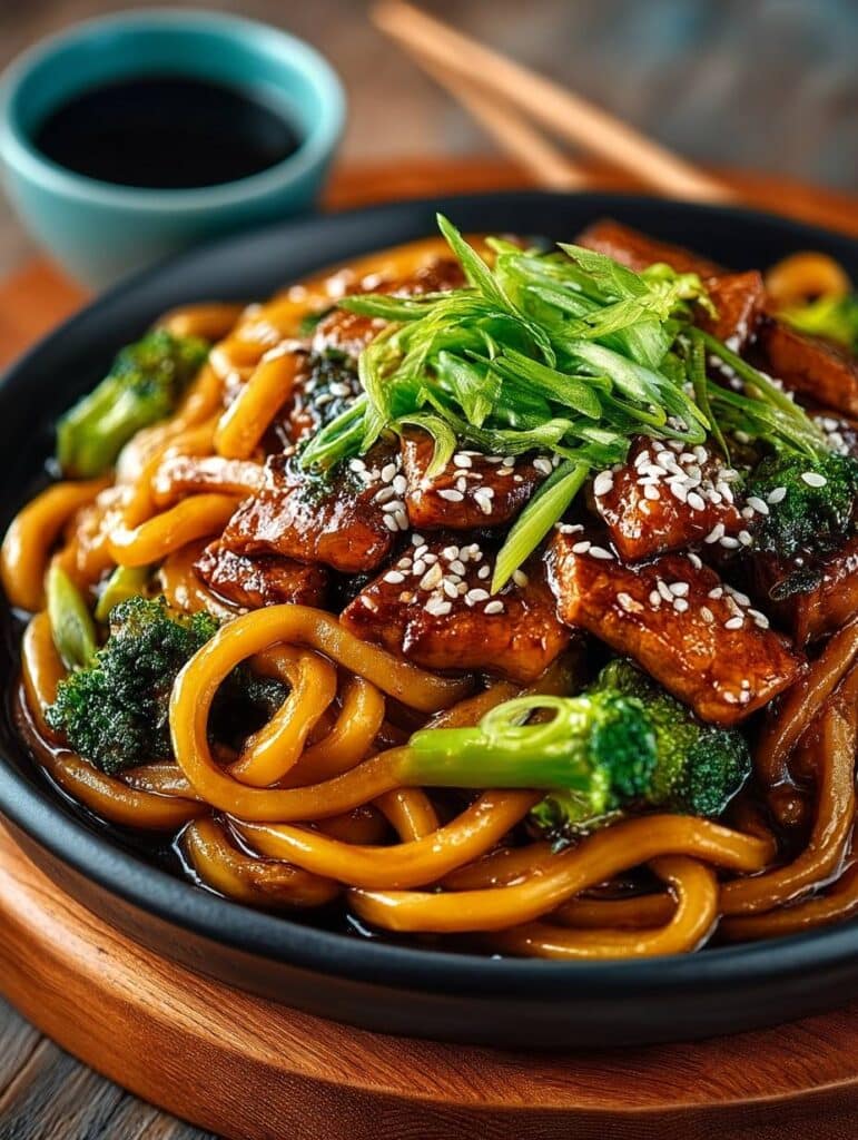Teriyaki Udon Nudeln: Schnelles & Einfaches Rezept mit Hühnchen & Gemüse