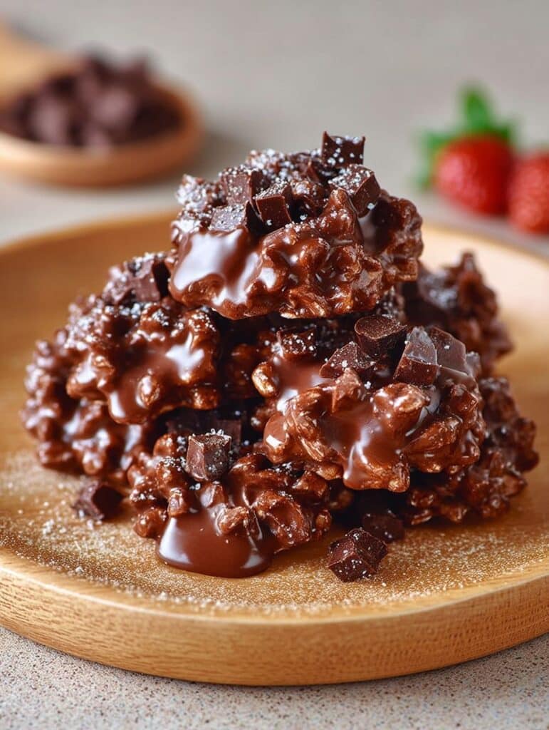 3-ZUTATEN SCHOKO-SCHOKO-Reiswaffeln: Schnelles & Einfaches Rezept mit Dunkler Schokolade