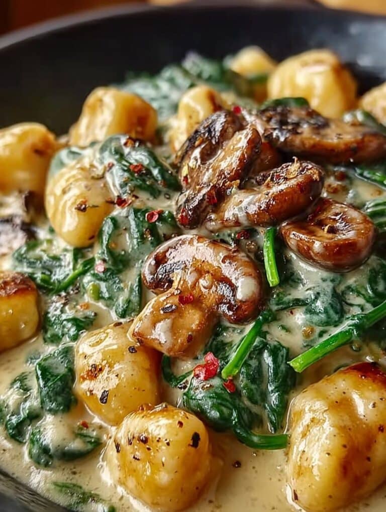 Vegane Gnocchi mit Pilzen und Spinat: Einfaches & Cremiges Rezept