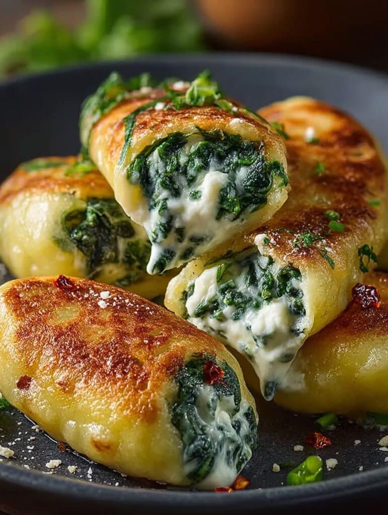 Vegane Kartoffeltaschen mit Spinat-Frischkäse-Füllung: Schnell, gesund & einfach