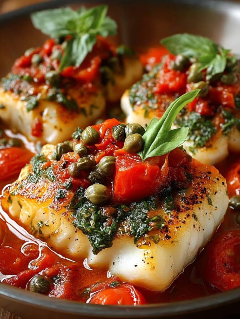Kabeljau in Tomaten-Kapern-Sauce: Schnelles & Gesundes Mittelmeer-Rezept