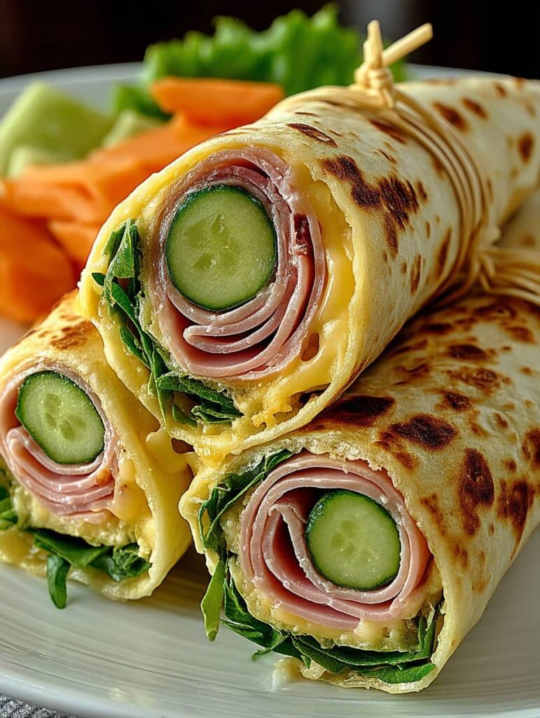 Philadelphia Wraps: Schnelles & einfaches Rezept mit Kochschinken, Käse & Gurke