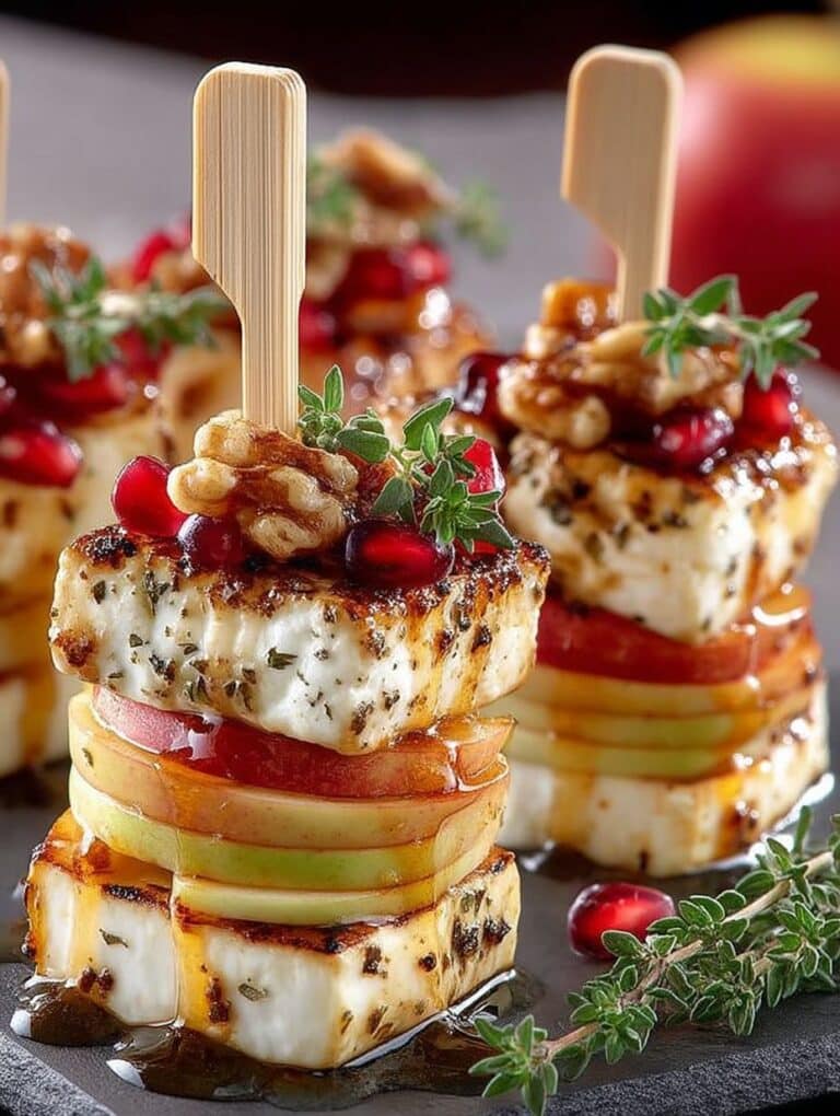 Herzhafte Apfel-Camembert-Spieße: Das schnelle & einfache Rezept mit Hühnchen