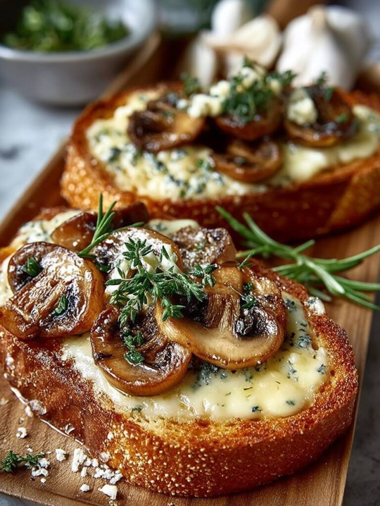 Knusprige Käse-Champignon-Knoblauch-Toasts: Schnelles & einfaches Rezept