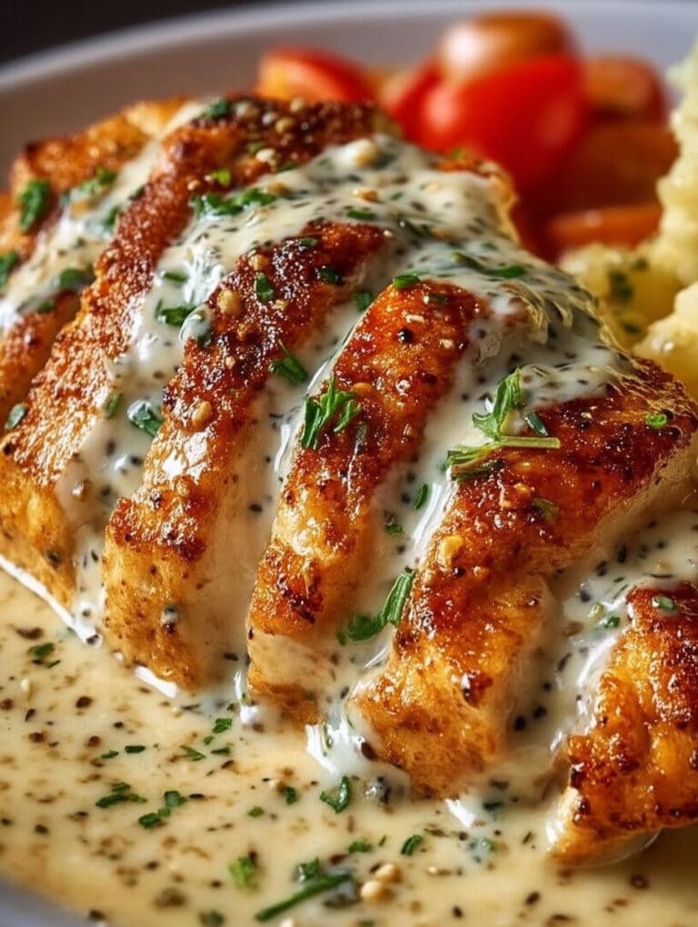 Rezept: Hähnchenfilet in cremiger Frischkäse-Parmesan-Soße – Schnell & Einfach