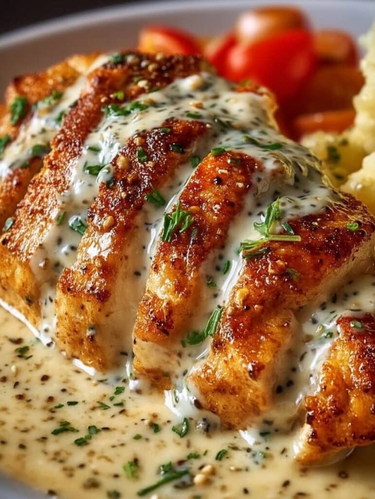 Rezept: Hähnchenfilet in cremiger Frischkäse-Parmesan-Soße – Schnell & Einfach