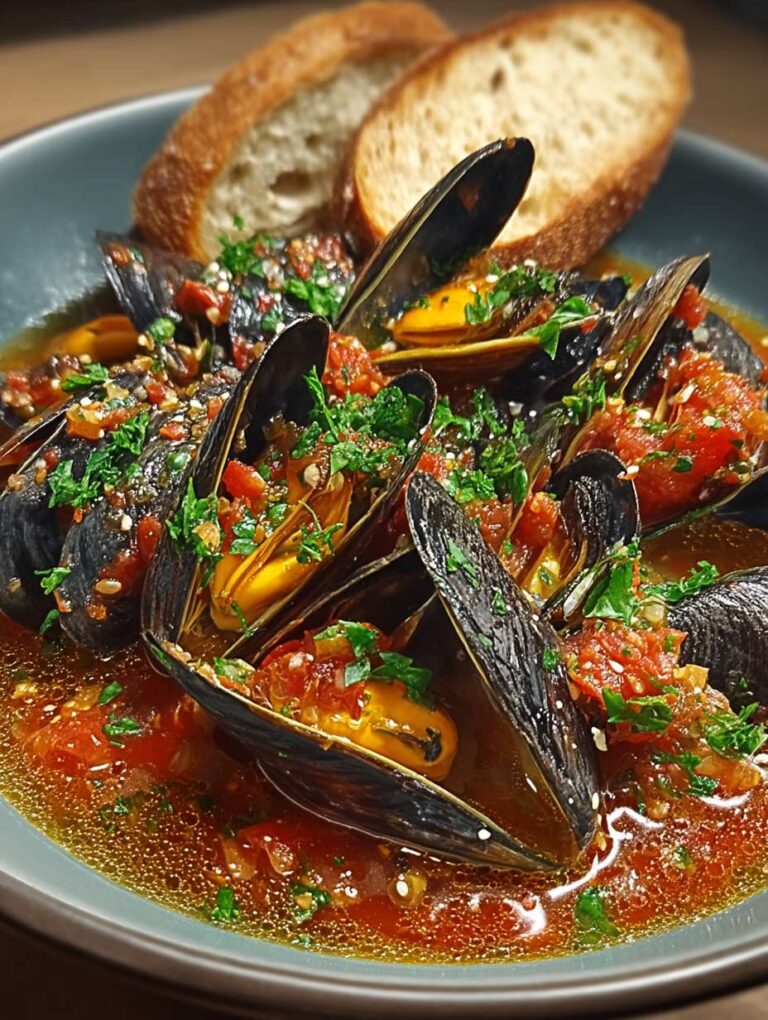 Miesmuscheln in würziger Tomaten-Knoblauch-Sauce: Das einfache & schnelle Rezept