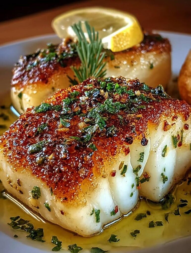 Zitronen-Knoblauch-Butter-Kabeljau: Einfaches Rezept für knusprige Haut & intensiven Geschmack