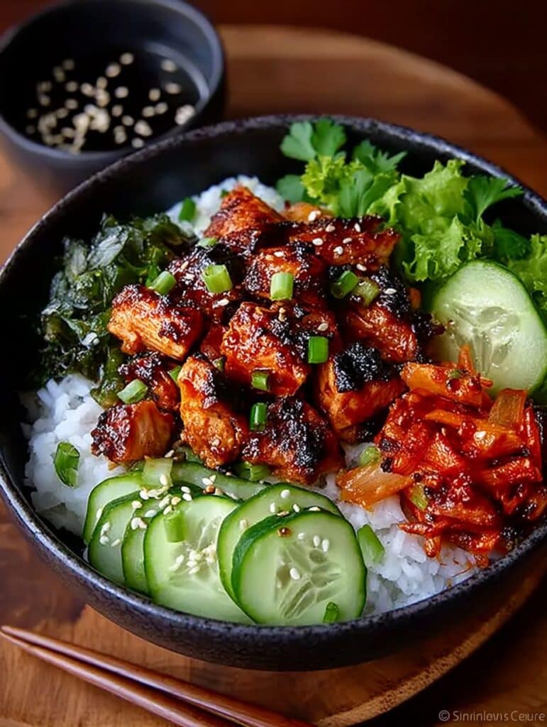 KOREAN BBQ Chicken Rice Bowl: Schnelles, gesundes und aromatisches Gericht mit vielen Variationsmöglichkeiten